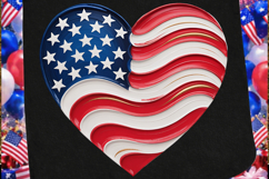 eart Flag Sublimation PNG, heart flag png, usa heart Product Image 3