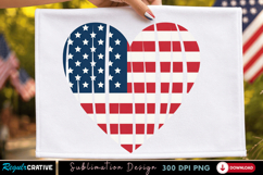 Heart USA Flag PNG T-shirt Design, usa heart png, flag heart Product Image 2