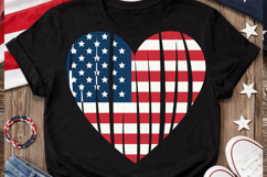 Heart USA Flag PNG T-shirt Design, usa heart png, flag heart Product Image 3