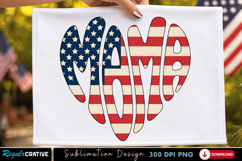 Mama USA Heart PNG T-shirt Design, mama usa png, patriotic Product Image 2