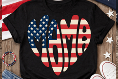Mama USA Heart PNG T-shirt Design, mama usa png, patriotic Product Image 3