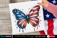 Butterfly Flag Sublimation PNG, butterfly png, flag butterfl Product Image 1