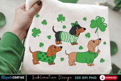 Lucky Dog Shamrock PNG T-shirt Design, dog png, lucky dog Product Image 1