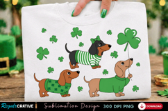 Lucky Dog Shamrock PNG T-shirt Design, dog png, lucky dog Product Image 3