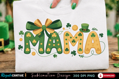 Mama Shamrock PNG T-shirt Design, mama png, shamrock mama Product Image 3