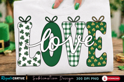 Love Shamrock PNG T-shirt Design, love png,shamrock love png Product Image 1