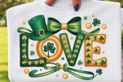 Lucky Love Hat PNG T-shirt Design, lucky love png, shamrock Product Image 3