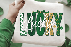 Lucky Clover Text PNG T-shirt Design, lucky png, clover text Product Image 2