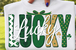 Lucky Clover Text PNG T-shirt Design, lucky png, clover text Product Image 3