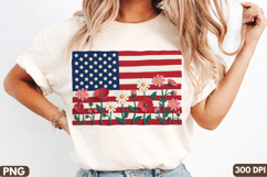 Sublimation Print Design: USA Patriotic Flag with Faces PNG Product Image 3