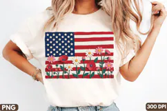 Sublimation Print Design: USA Patriotic Flag with Faces PNG Product Image 3