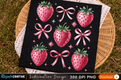 Sublimation PNG Design: Strawberry and Star Pattern T-Shirt Product Image 1