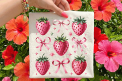 Sublimation PNG Design: Strawberry and Star Pattern T-Shirt Product Image 2