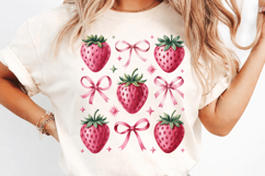 Sublimation PNG Design: Strawberry and Star Pattern T-Shirt Product Image 3