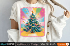 Colorful Abstract Christmas Tree Sublimation PNG Design Product Image 1