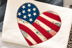 Sublimation PNG Design: American Flag Heart Printable Product Image 2