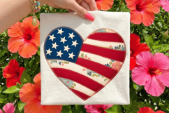 Sublimation PNG Design: American Flag Heart Printable Product Image 3