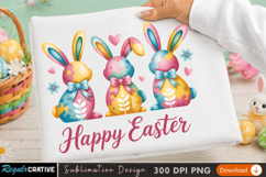 Happy Easter Sublimation PNG Design for T-Shirt Printing Product Image 1