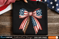 Sublimation Print Design: Patriotic Bow Tie Pattern T-Shirt Product Image 1