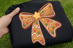 Gingerbread Bow Christmas Design,Cookie Ribbon Illustration Product Image 3