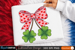 Floral Bow Sublimation Design | Spring Flower Ribbon PNG Product Image 1