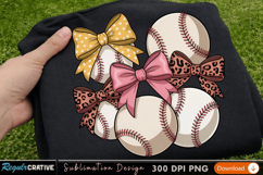 Baseball Bow PNG Sublimation Design ,T-Shirt PNG design Product Image 1