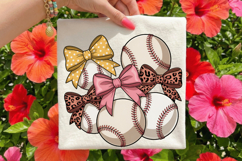 Baseball Bow PNG Sublimation Design ,T-Shirt PNG design Product Image 3