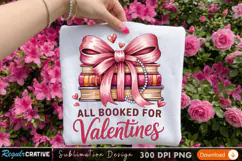 Valentine Book Lover PNG ,Sublimation PNG Design for T-Shirt Product Image 1