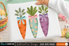 Colorful Carrot and Vegetable Sublimation PNG Design Product Image 1