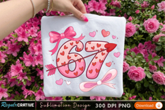 Elegant Number 67 Sublimation PNG Design for T-Shirt PNG Product Image 3