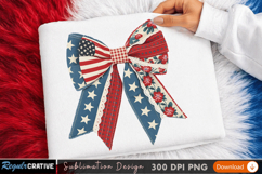American Flag Bow Sublimation PNG Design for T-Shirt Print Product Image 3
