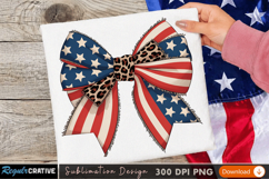 Patriotic Red, White, and Blue Bow Design for Sublimation Product Image 1