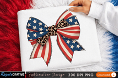 Patriotic Red, White, and Blue Bow Design for Sublimation Product Image 2