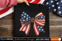 Patriotic Red, White, and Blue Bow Design for Sublimation Product Image 3