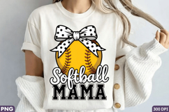 Softball Mama Sublimation PNG Design for DIY Crafts PNG Product Image 1