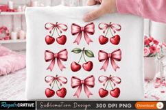 Sublimation Cherry Bow Designs - Printable PNG for T-Shirt S Product Image 1