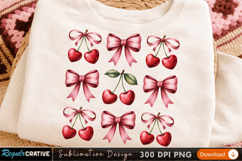 Sublimation Cherry Bow Designs - Printable PNG for T-Shirt S Product Image 2