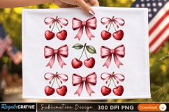 Sublimation Cherry Bow Designs - Printable PNG for T-Shirt S Product Image 3