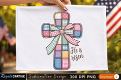 Colorful Patchwork Cross Sublimation Design for T-Shirts Product Image 3