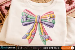 Colorful Floral Bow Sublimation PNG Design for T-Shirt Print Product Image 2