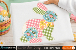 Colorful Cute Bunny and Butterfly Sublimation Design Product Image 1