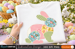 Colorful Cute Bunny and Butterfly Sublimation Design Product Image 2