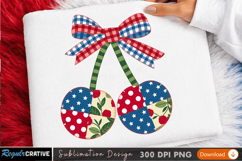 Sublimation Cherry Design with Bow - High Quality PNG Product Image 2