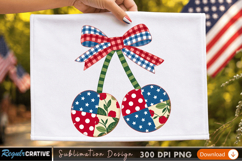Sublimation Cherry Design with Bow - High Quality PNG Product Image 1