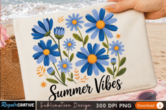 Summer Vibes Floral Sublimation Design for T-Shirts Product Image 1