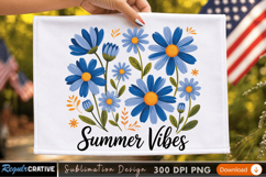 Summer Vibes Floral Sublimation Design for T-Shirts Product Image 2