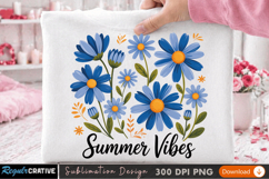 Summer Vibes Floral Sublimation Design for T-Shirts Product Image 3