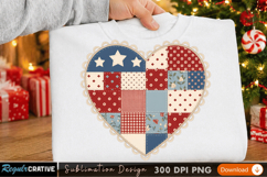 Patriotic Heart Sublimation PNG Design for T-Shirt Printing Product Image 2