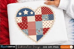 Patriotic Heart Sublimation PNG Design for T-Shirt Printing Product Image 3