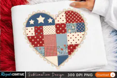 Patriotic Heart Sublimation PNG Design for T-Shirt Printing Product Image 3